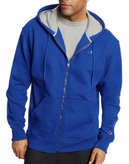 blue champion zip up hoodie