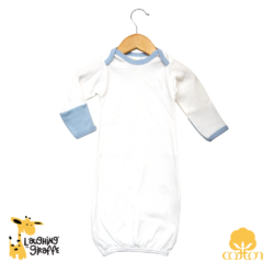 Long sleeves baby night gown with fold over mitten